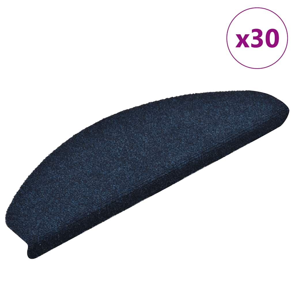 Stair Mats Self-adhesive 30 pcs Navy 65x21x4 cm