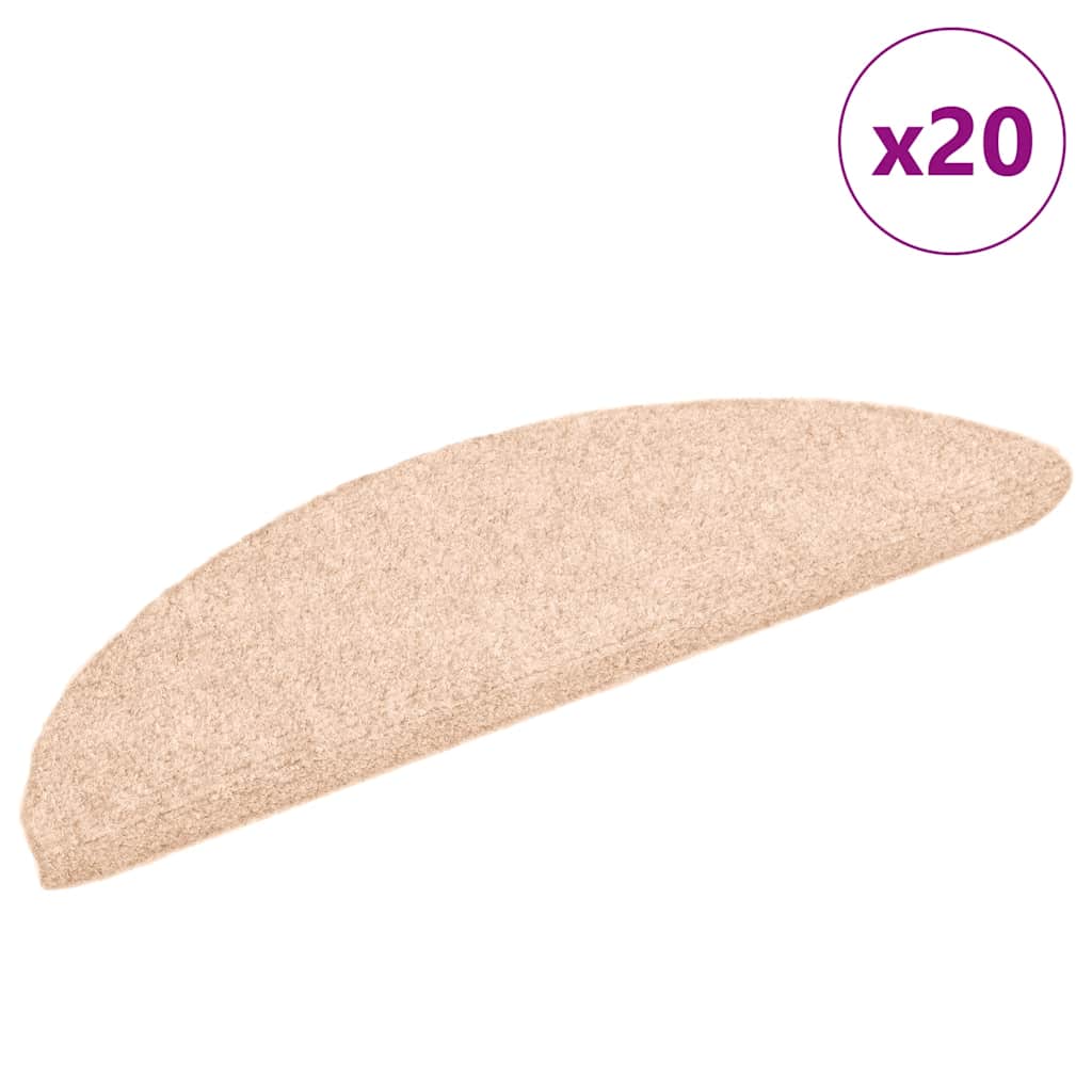 Stair Mats Self-adhesive 20 pcs Cream 56x17x3 cm