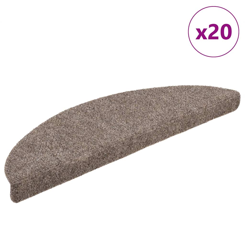 Stair Mats Self-adhesive 20 pcs Beige 56x17x3 cm
