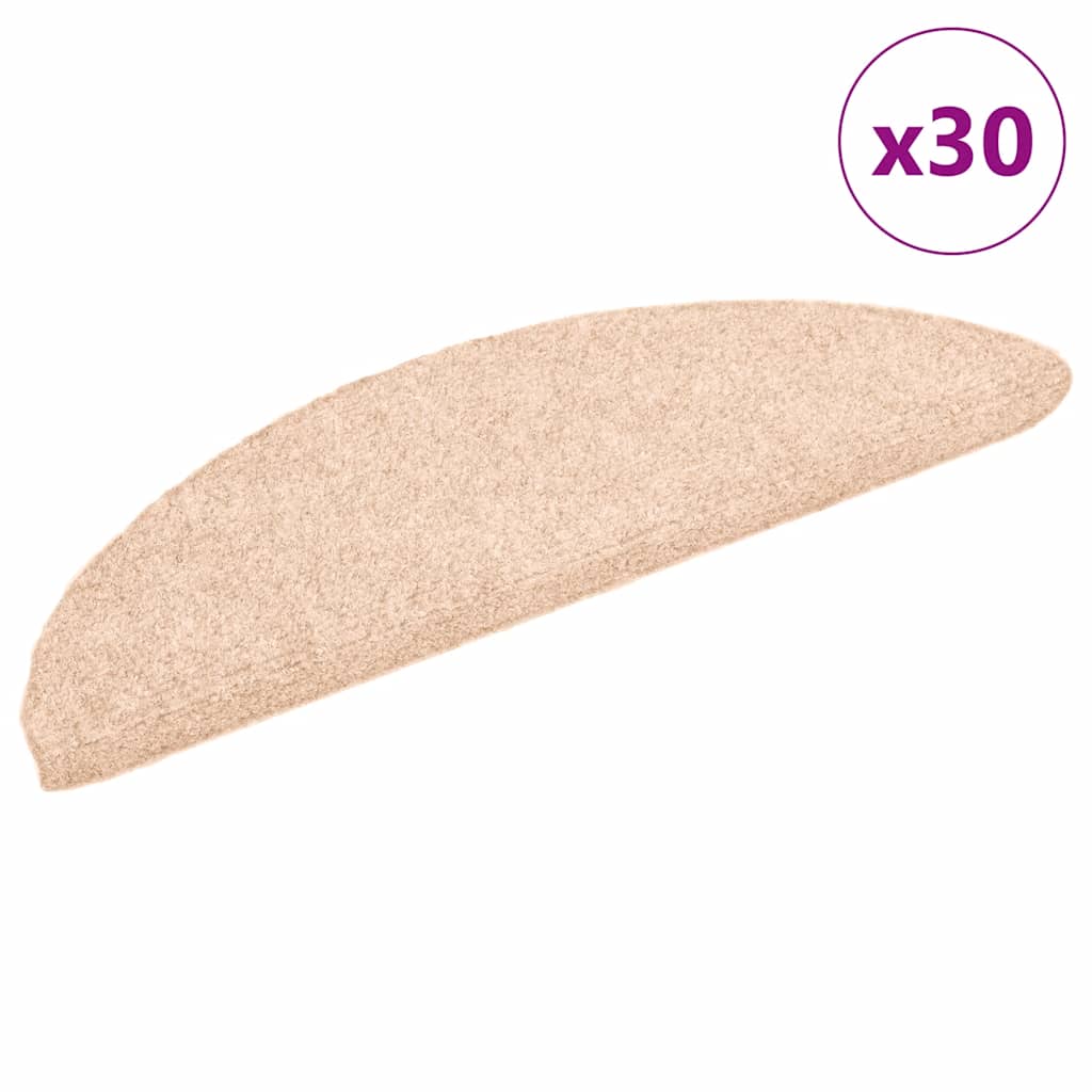 Stair Mats Self-adhesive 30 pcs Cream 56x17x3 cm