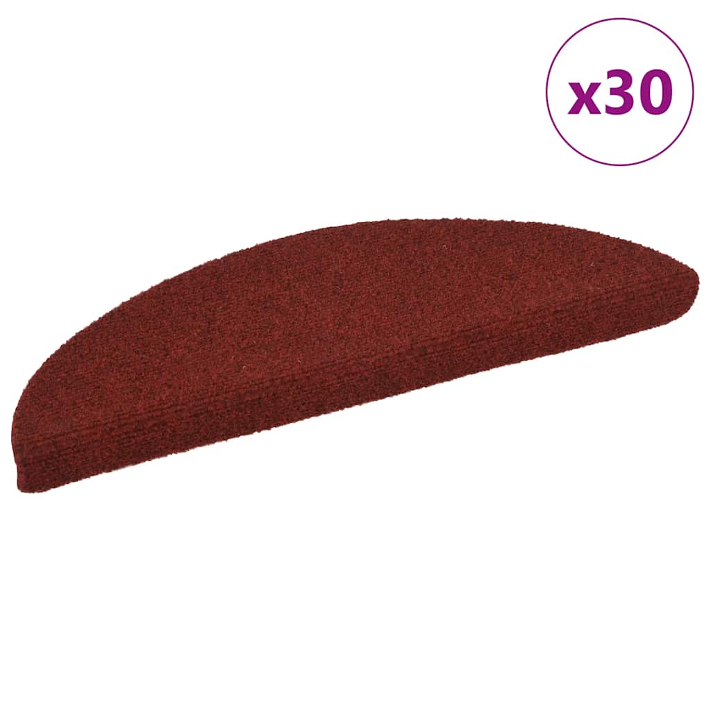 Stair Mats Self-adhesive 30 pcs Red 56x17x3 cm