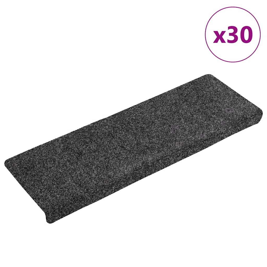 Stair Mats Self-adhesive 30 pcs Grey 65x21x4 cm