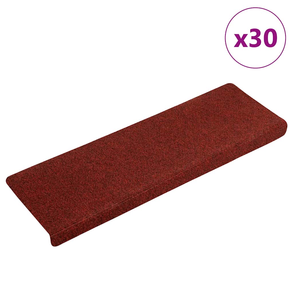 Stair Mats Self-adhesive 30 pcs Red 65x21x4 cm