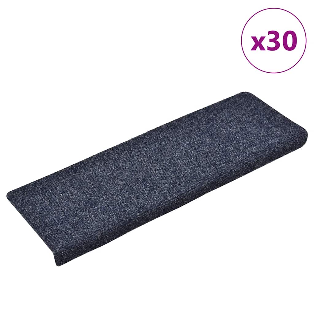Stair Mats Self-adhesive 30 pcs Blue 65x21x4 cm