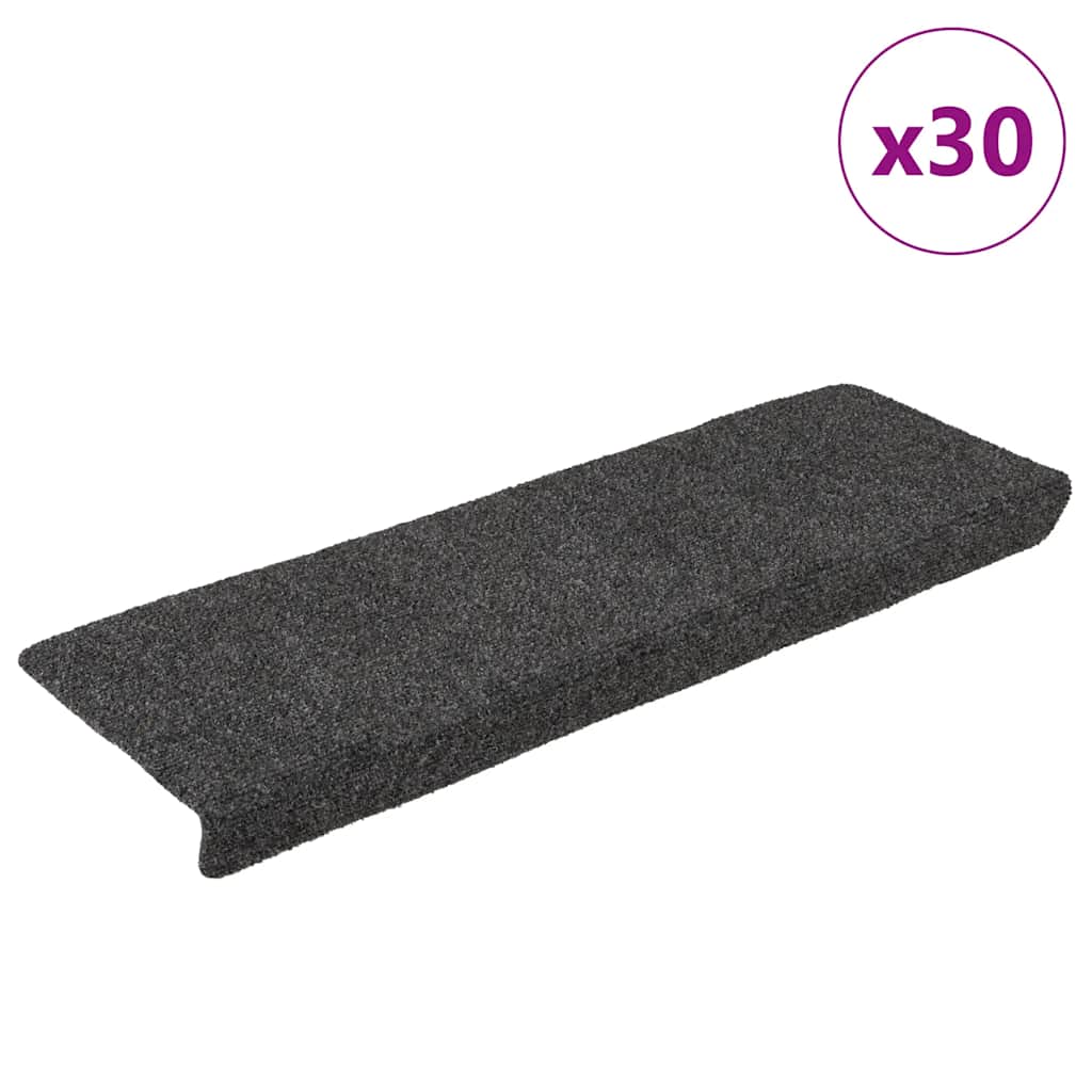 Stair Mats Self-adhesive 30 pcs Anthracite 65x21x4 cm