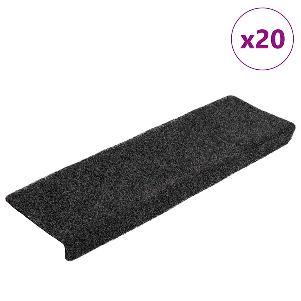 Stair Mats Self-adhesive 20 pcs Black 65x21x4 cm