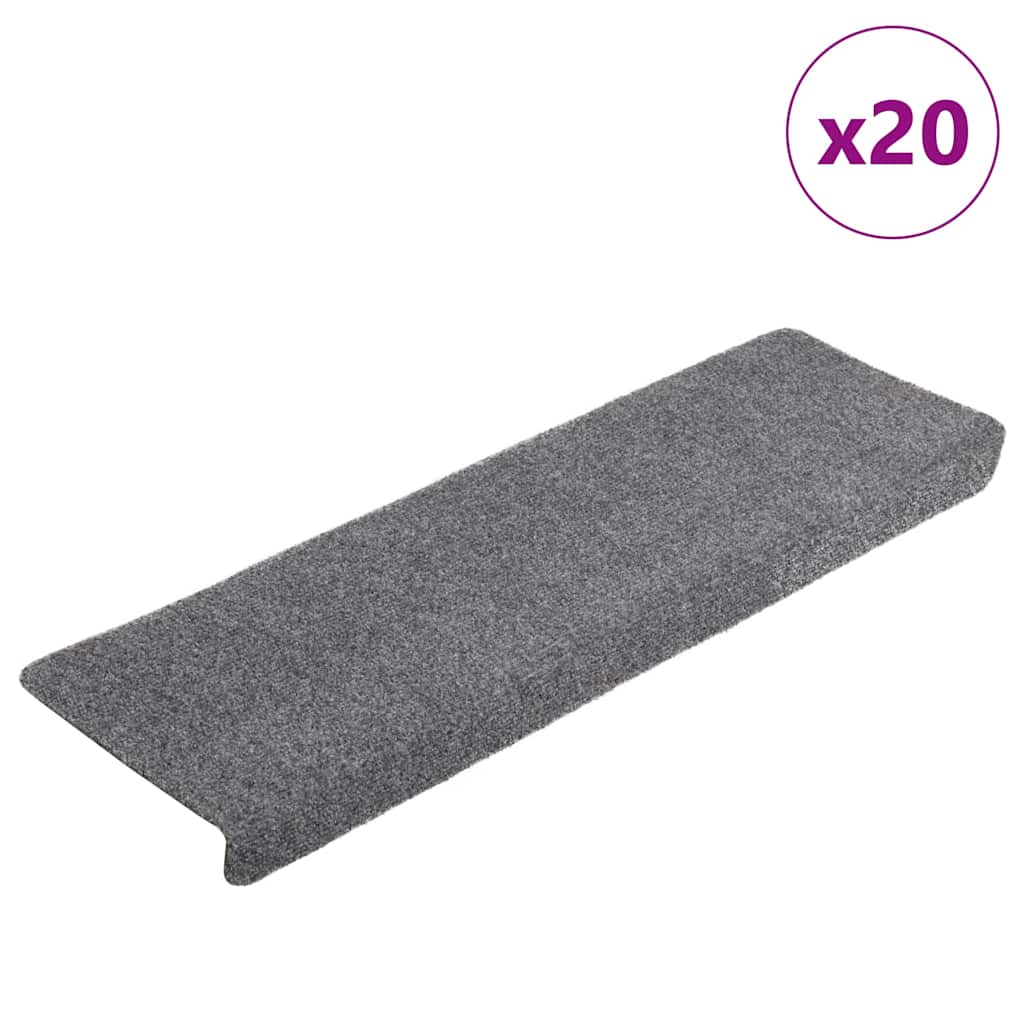 Stair Mats Self-adhesive 20 pcs Light Grey 65x21x4 cm