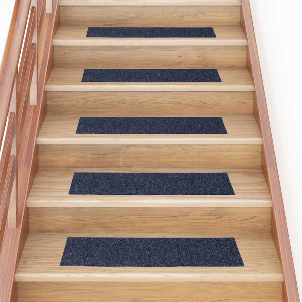 Stair Mats Self-adhesive 30 pcs Grey Blue 76x20 cm Rectangular