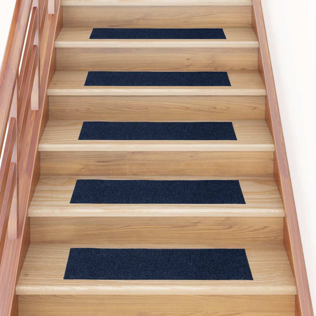 Stair Mats Self-adhesive 30 pcs Blue 76x20 cm Rectangular