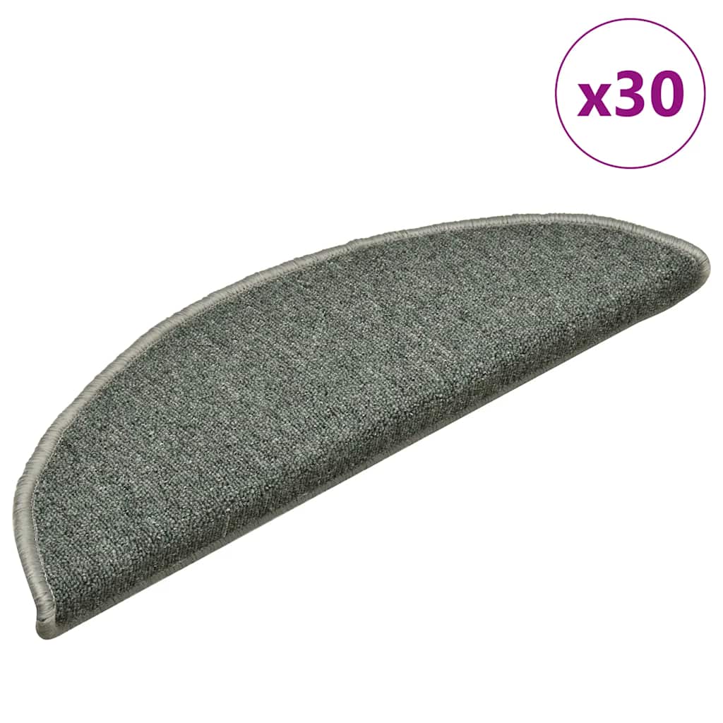 Stair Mats 30 pcs Dark Green 56x17x3 cm