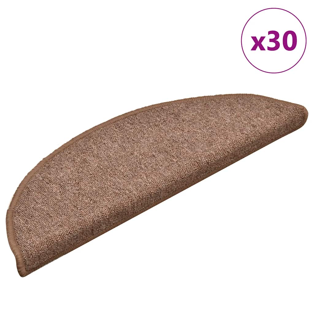 Stair Mats 30 pcs Brown 56x17x3 cm