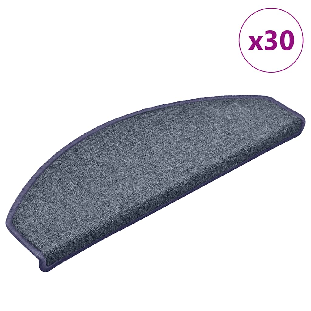 Stair Mats 30 pcs Dark Grey and Blue 65x24x4 cm