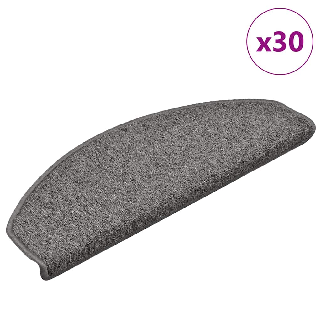 Stair Mats 30 pcs Dark Grey 65x24x4 cm