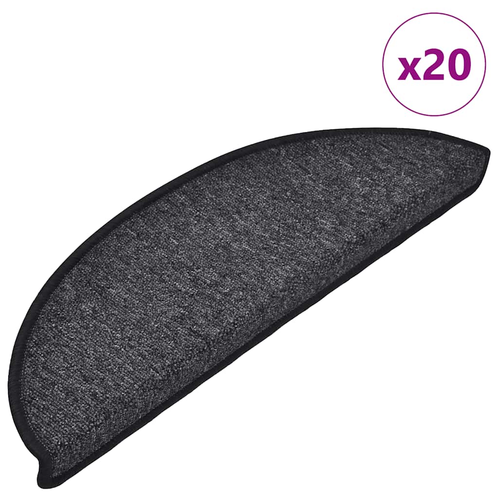 Stair Mats 20 pcs Anthracite 56x17x3 cm