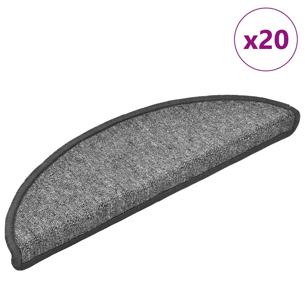 Stair Mats 20 pcs Dark Grey 56x17x3 cm