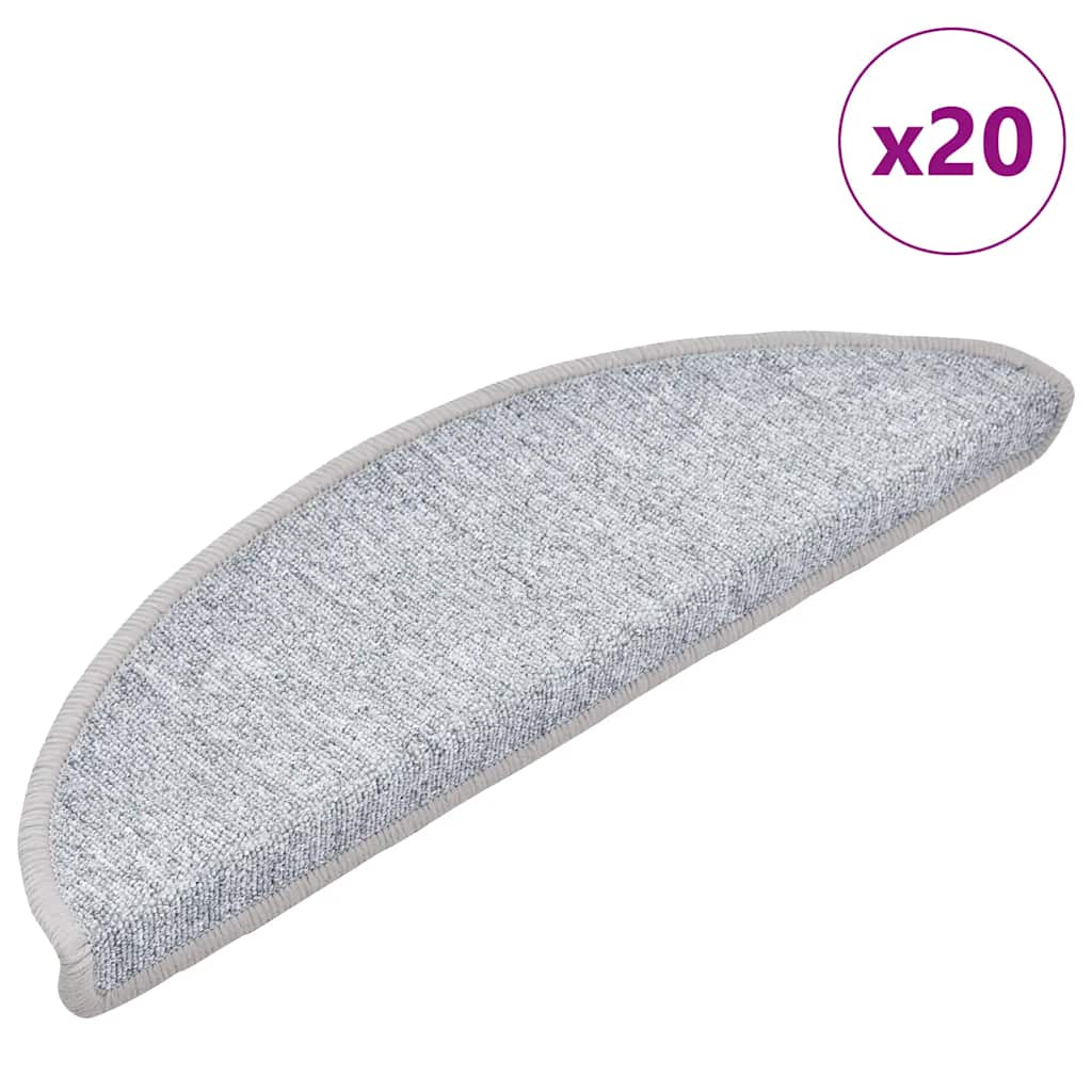 Stair Mats 20 pcs Light Grey 56x17x3 cm