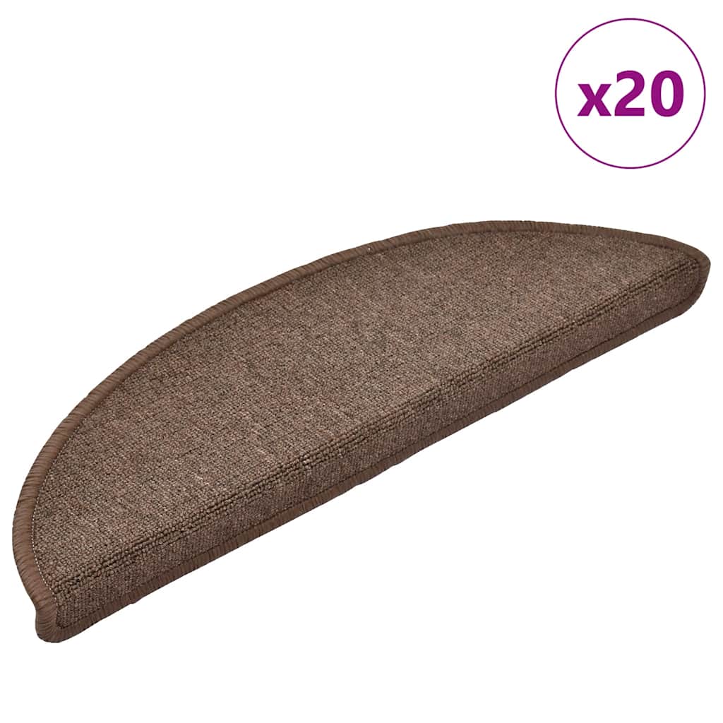 Stair Mats 20 pcs Coffee Brown 56x17x3 cm