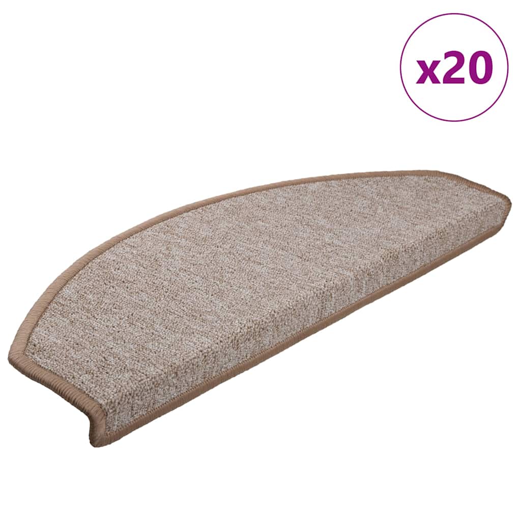 Stair Mats 20 pcs Light Brown 65x24x4 cm