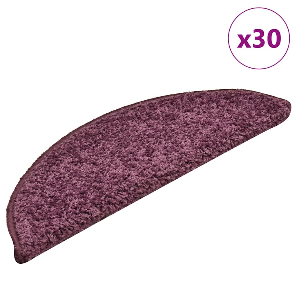 Stair Mats 30 pcs Dark Purple 56x17x3 cm