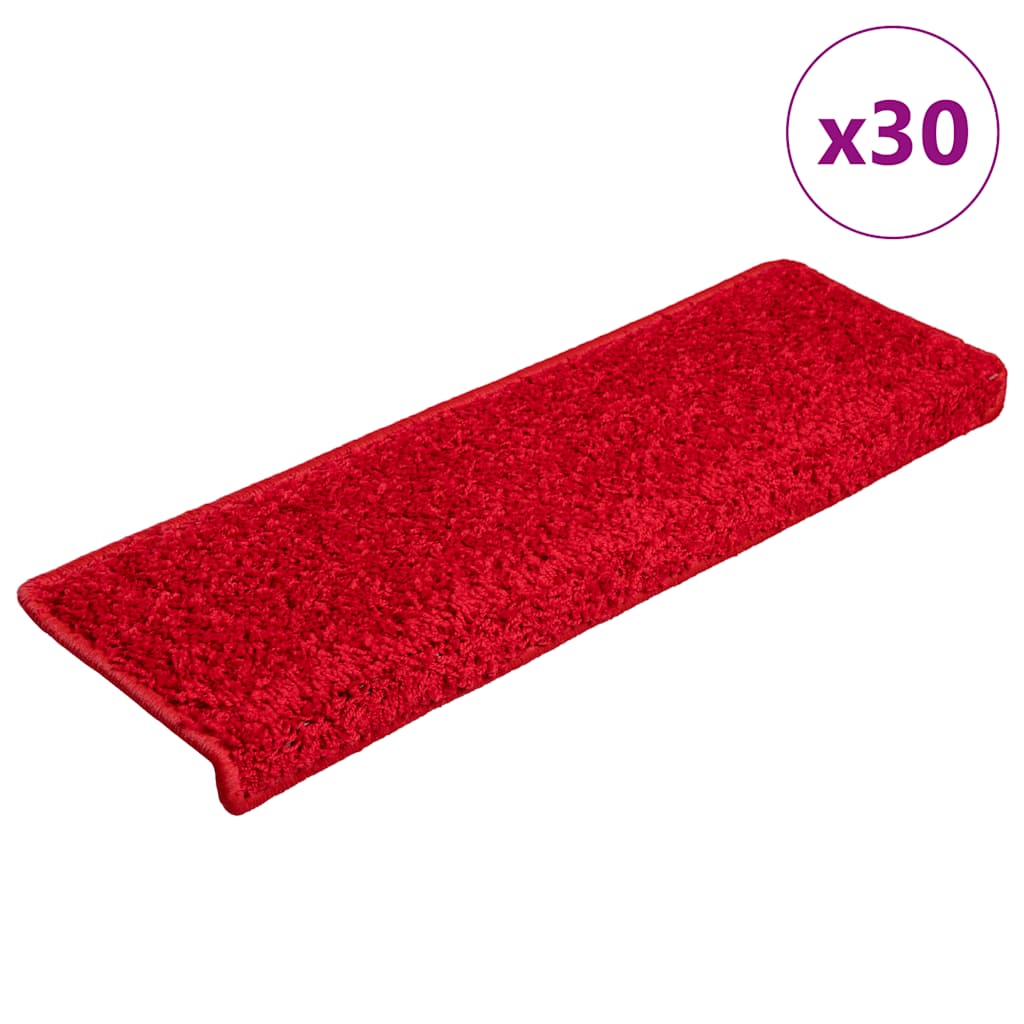 Stair Mats 30 pcs 65x21x4 cm Red