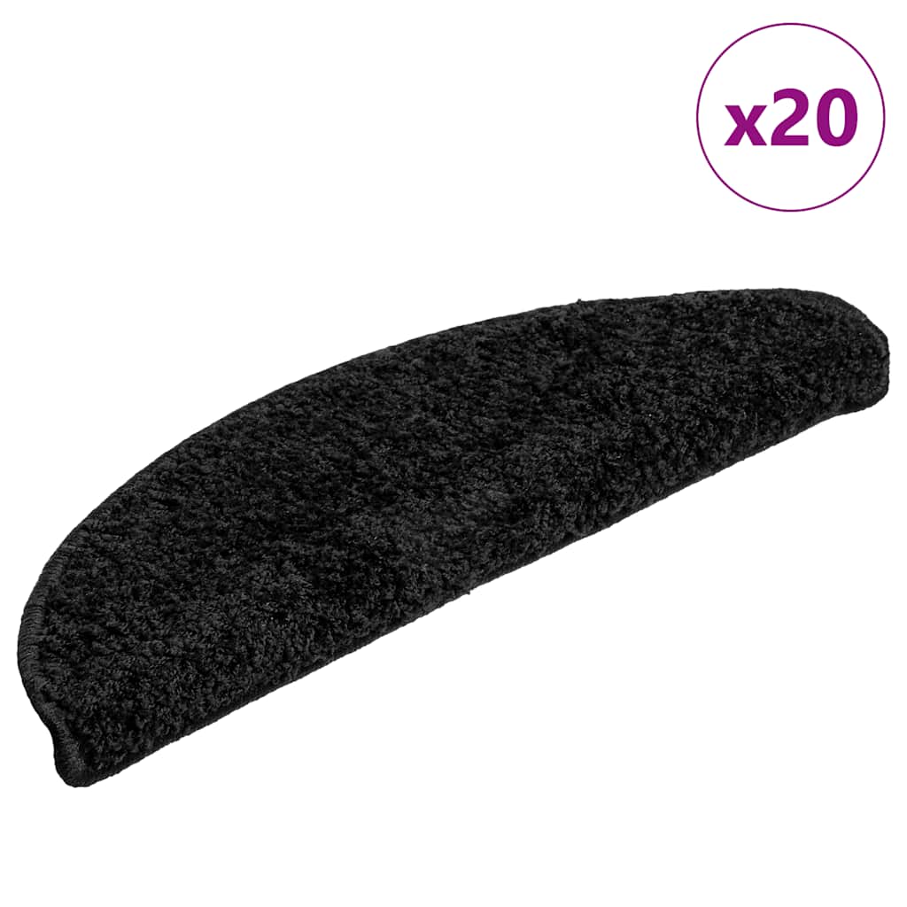 Stair Mats 20 pcs Black 56x17x3 cm