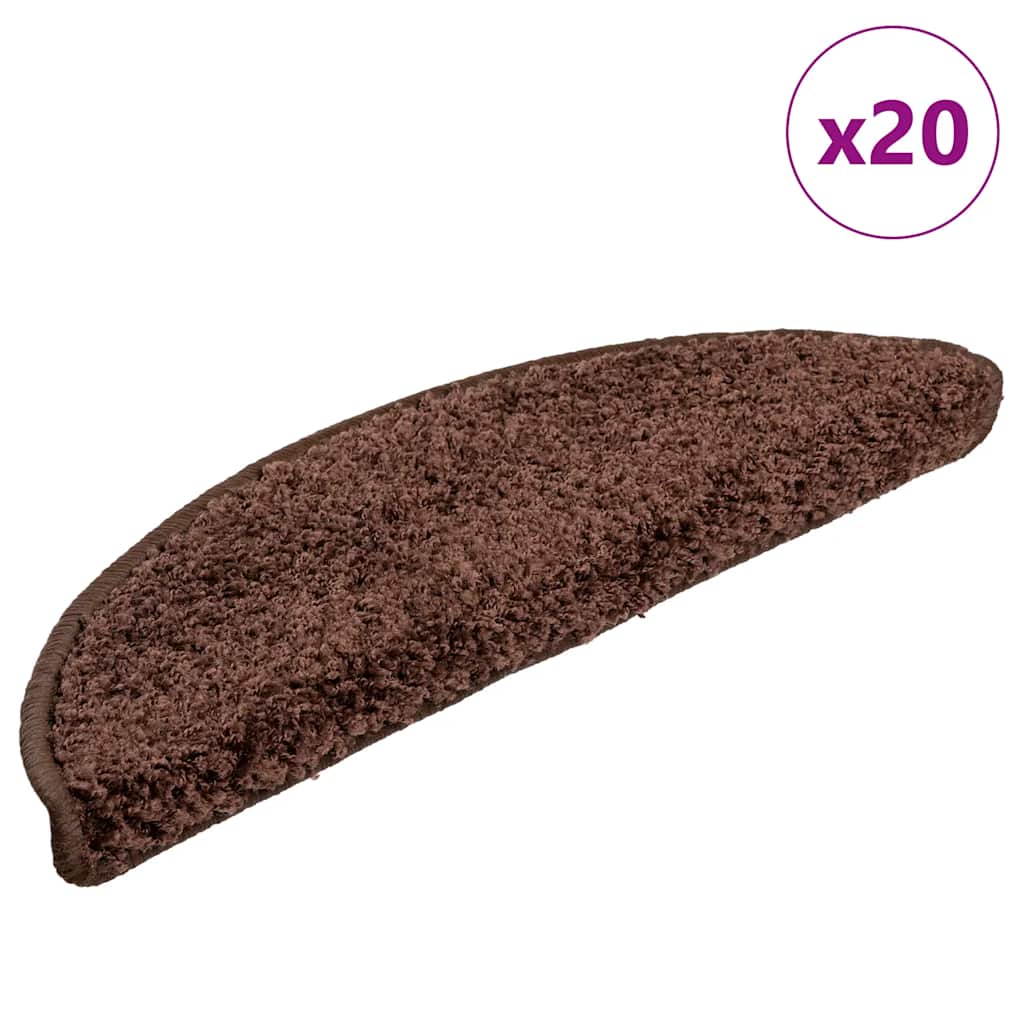 Stair Mats 20 pcs Brown 56x17x3 cm