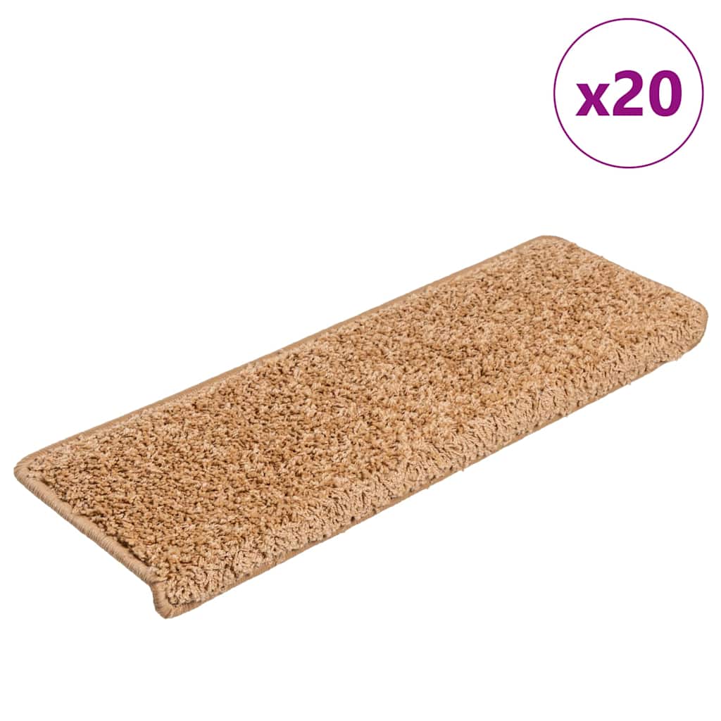 Stair Mats 20 pcs 65x21x4 cm Beige