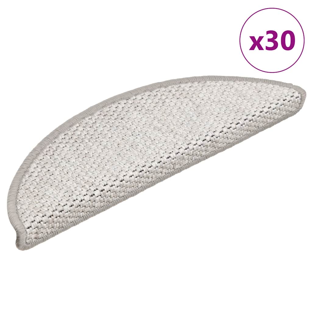 Stair Mats Self-adhesive Sisal-Look 30 pcs 56x17x3 cm Platina