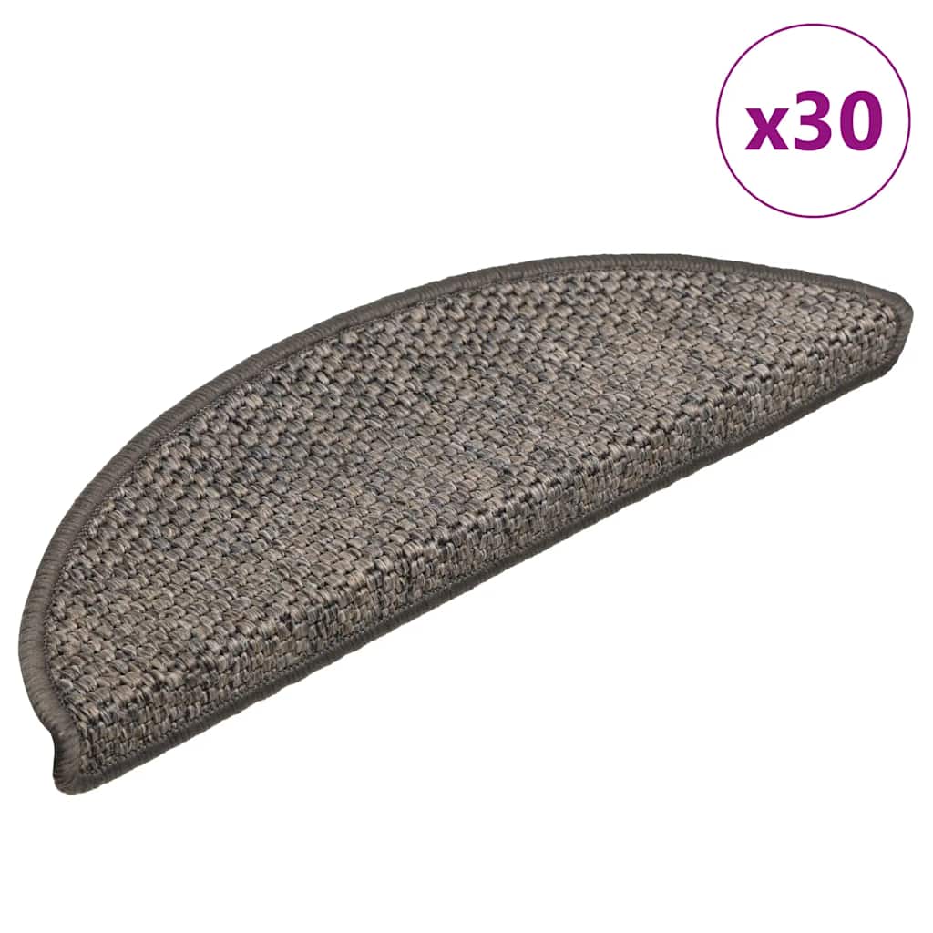 Stair Mats Self-adhesive Sisal-Look 30 pcs 56x17x3 cm Brown Beige