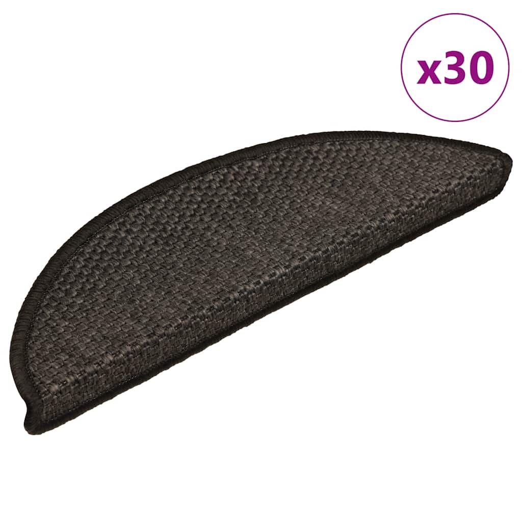 Stair Mats Self-adhesive Sisal-Look 30 pcs 56x17x3 cm Anthracite