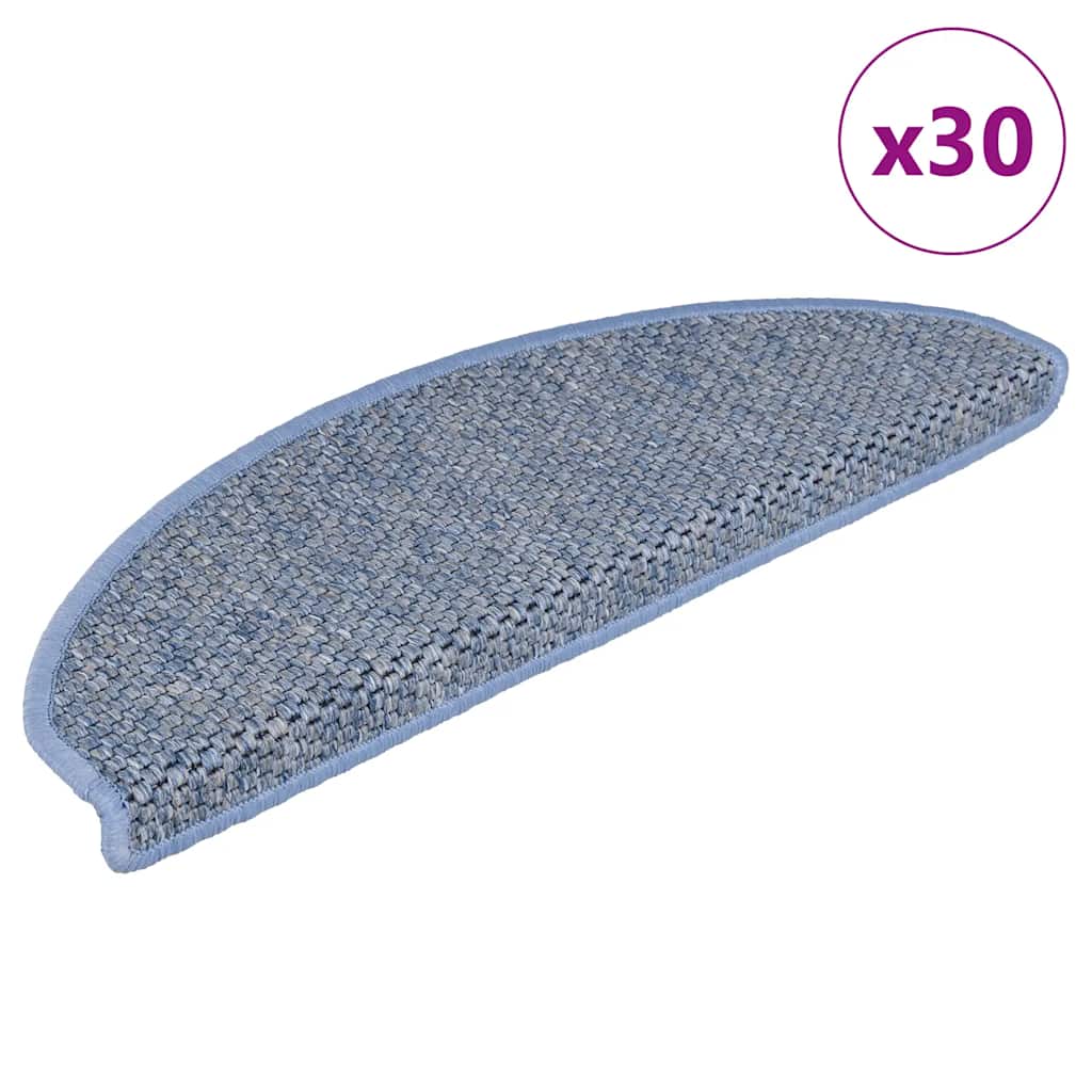 Stair Mats Self-adhesive Sisal-Look 30 pcs 56x17x3 cm Blue