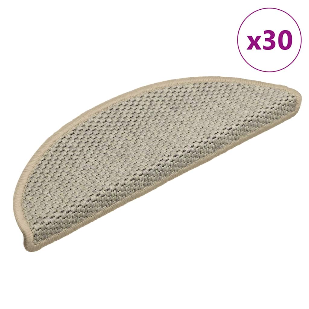 Stair Mats Self-adhesive Sisal-Look 30 pcs 56x17x3 cm Light Green