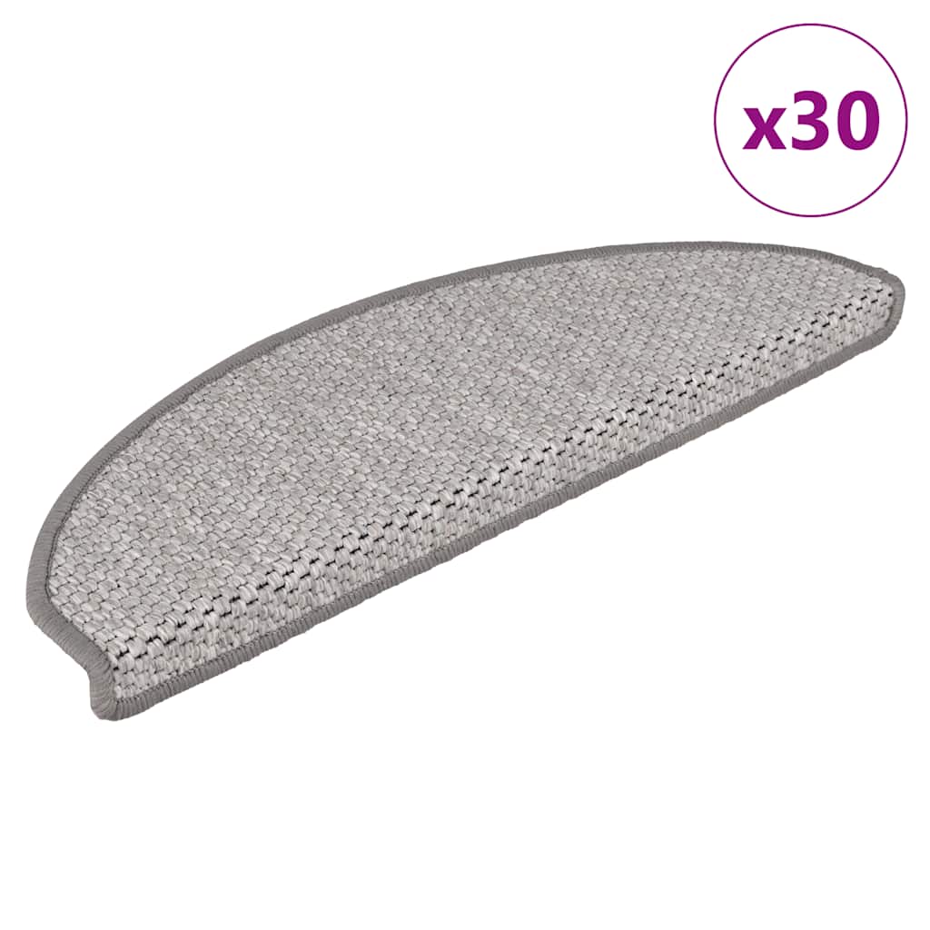 Stair Mats Self-adhesive Sisal-Look 30 pcs 65x21x4 cm Platina