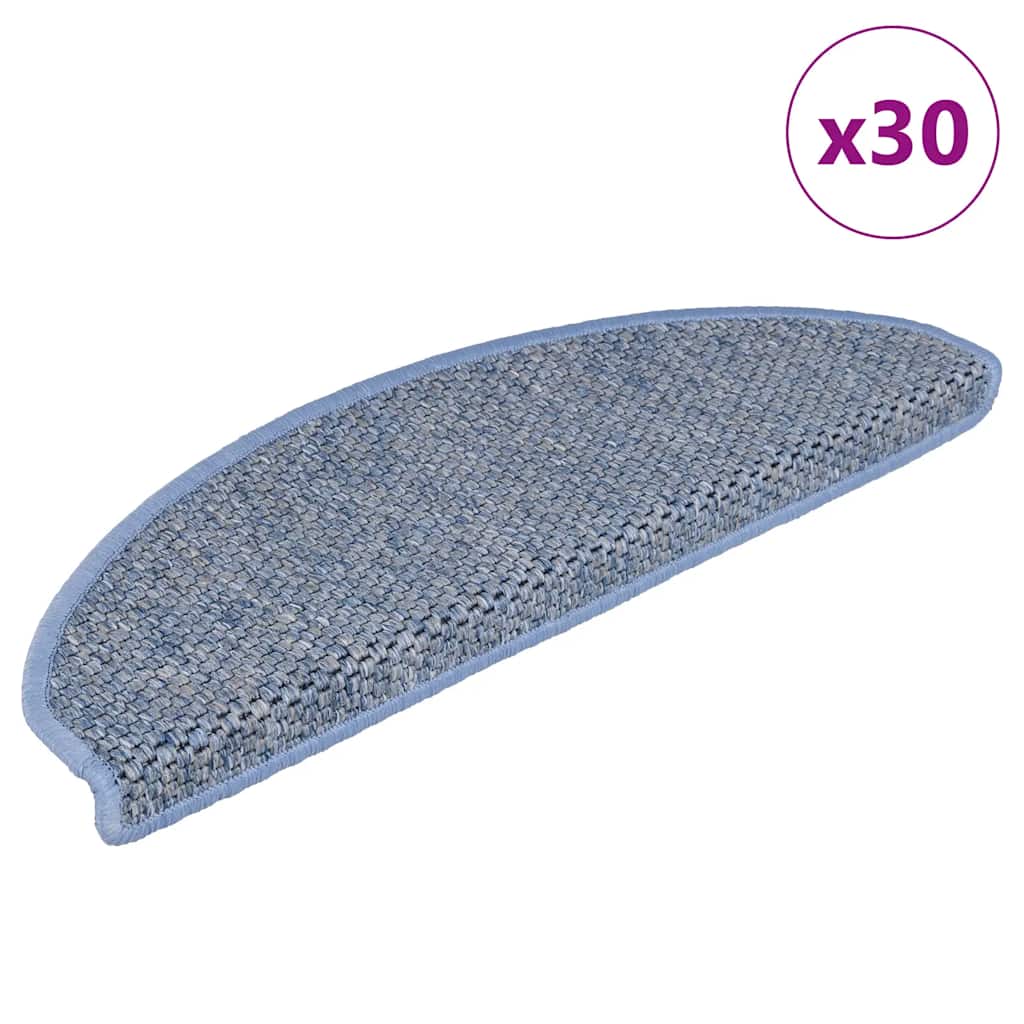 Stair Mats Self-adhesive Sisal-Look 30 pcs 65x21x4 cm Blue