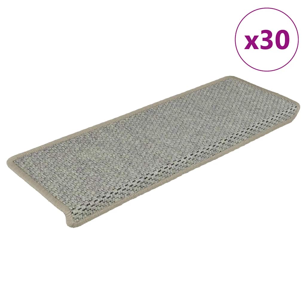 Stair Mats Self-adhesive Sisal-Look 30 pcs 65x21x4 cm Green