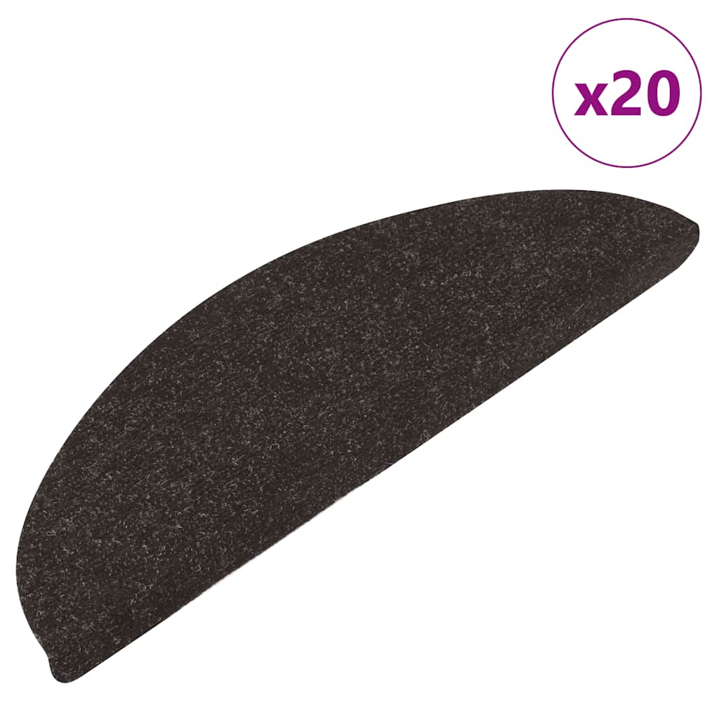 Stair Mats Self-adhesive 20 pcs Black 56x17x3 cm