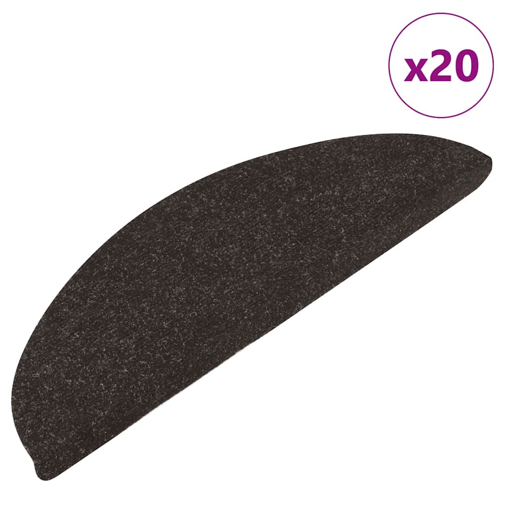 Stair Mats Self-adhesive 20 pcs Black 65x22.5x3.5 cm
