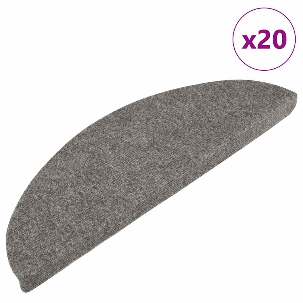 Stair Mats Self-adhesive 20 pcs Grey 56x17x3 cm