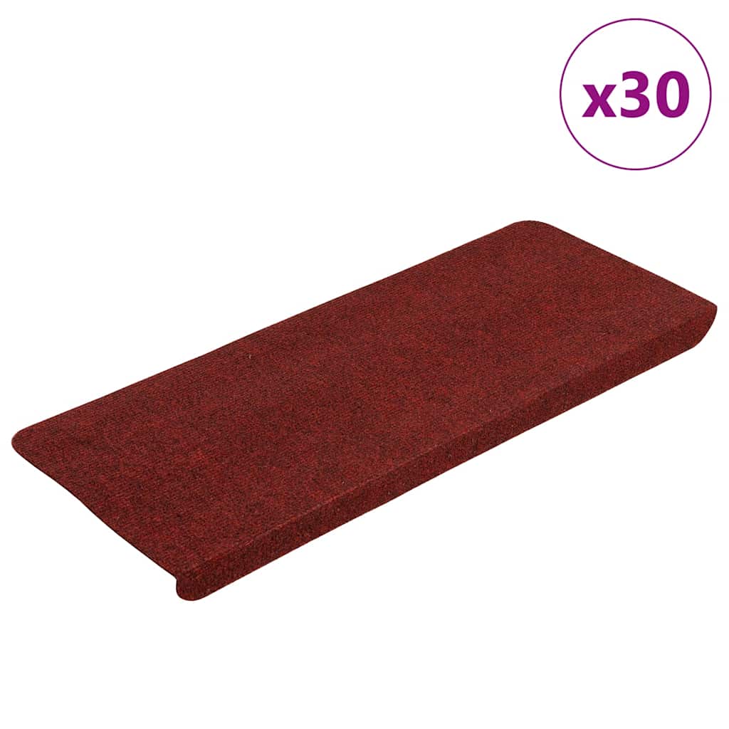 Stair Mats Self-adhesive 30 pcs Red 65x24.5x3.5 cm