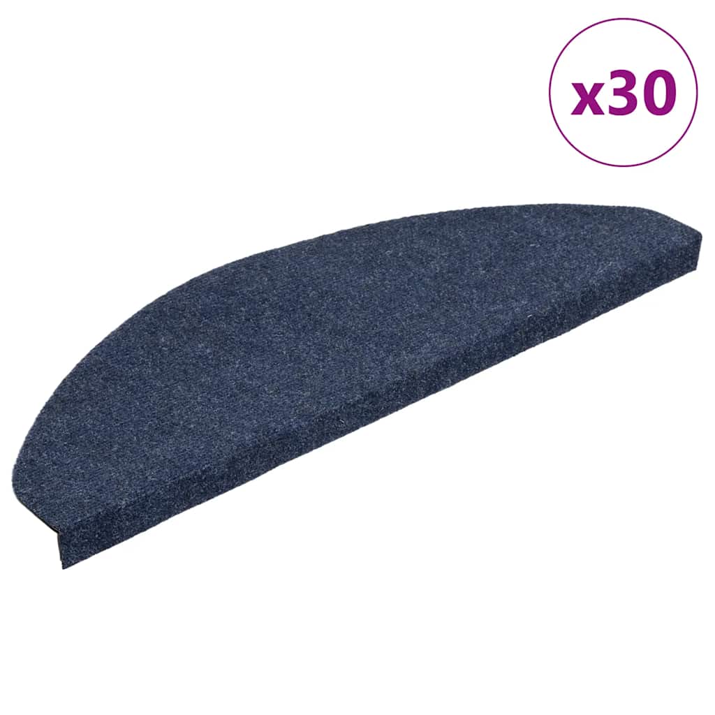 Stair Mats Self-adhesive 30 pcs Blue 65x22.5x3.5 cm