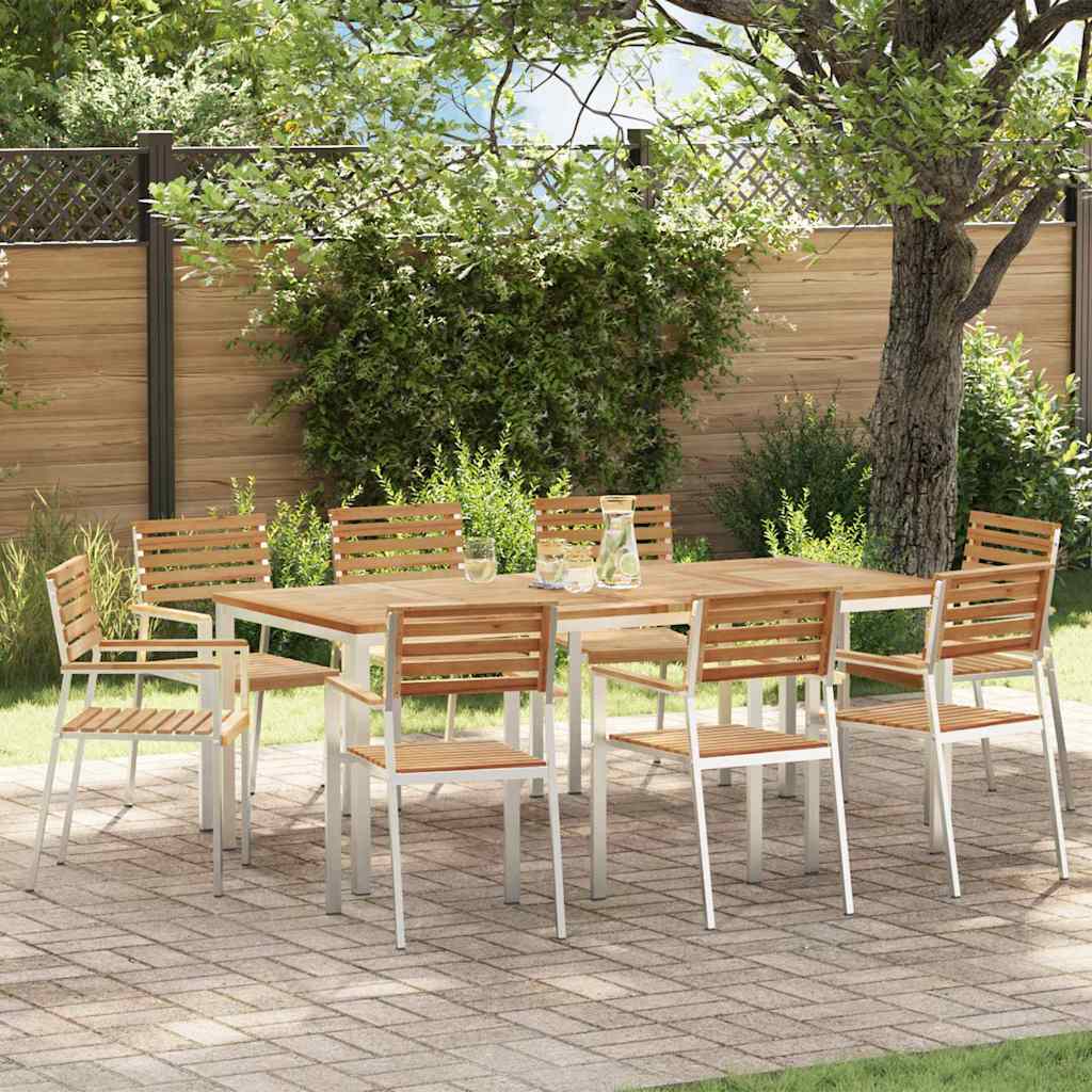 ROASH Garden Chair 8 pcs Oil Solid Teak Wood - Natural