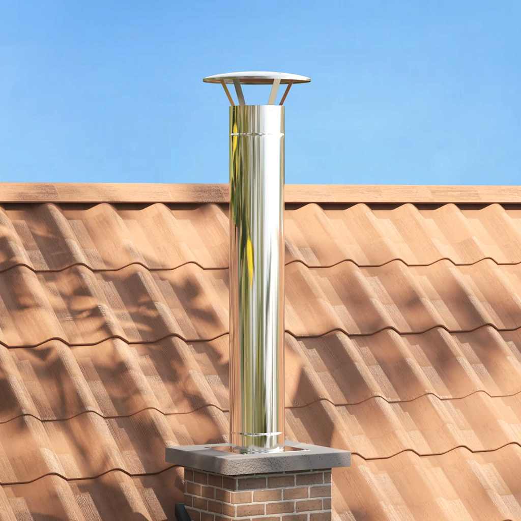 GAOAK Chimney Extension 35x35x132 cm Stainless Steel - Silver