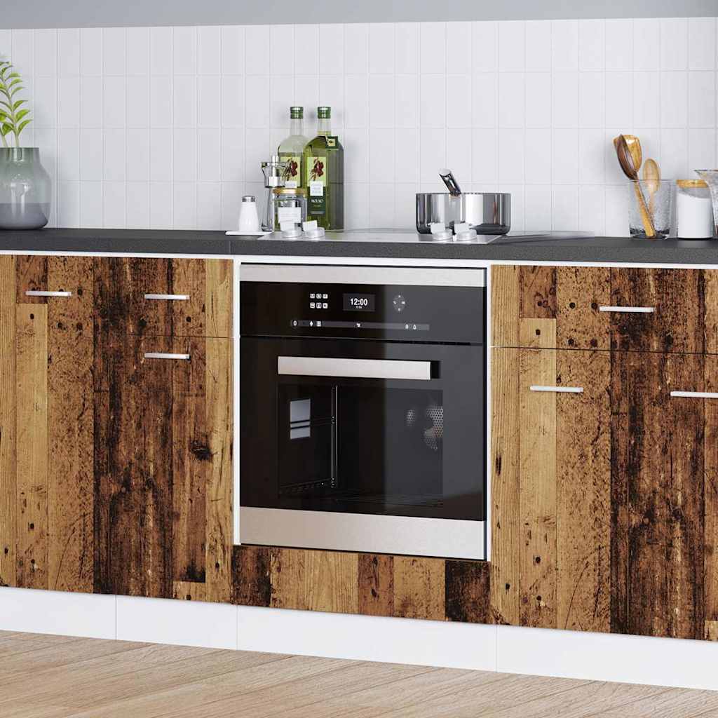 Oven Cabinet in Old Wood - 60x46x81.5 cm Made from Engineered Wood
