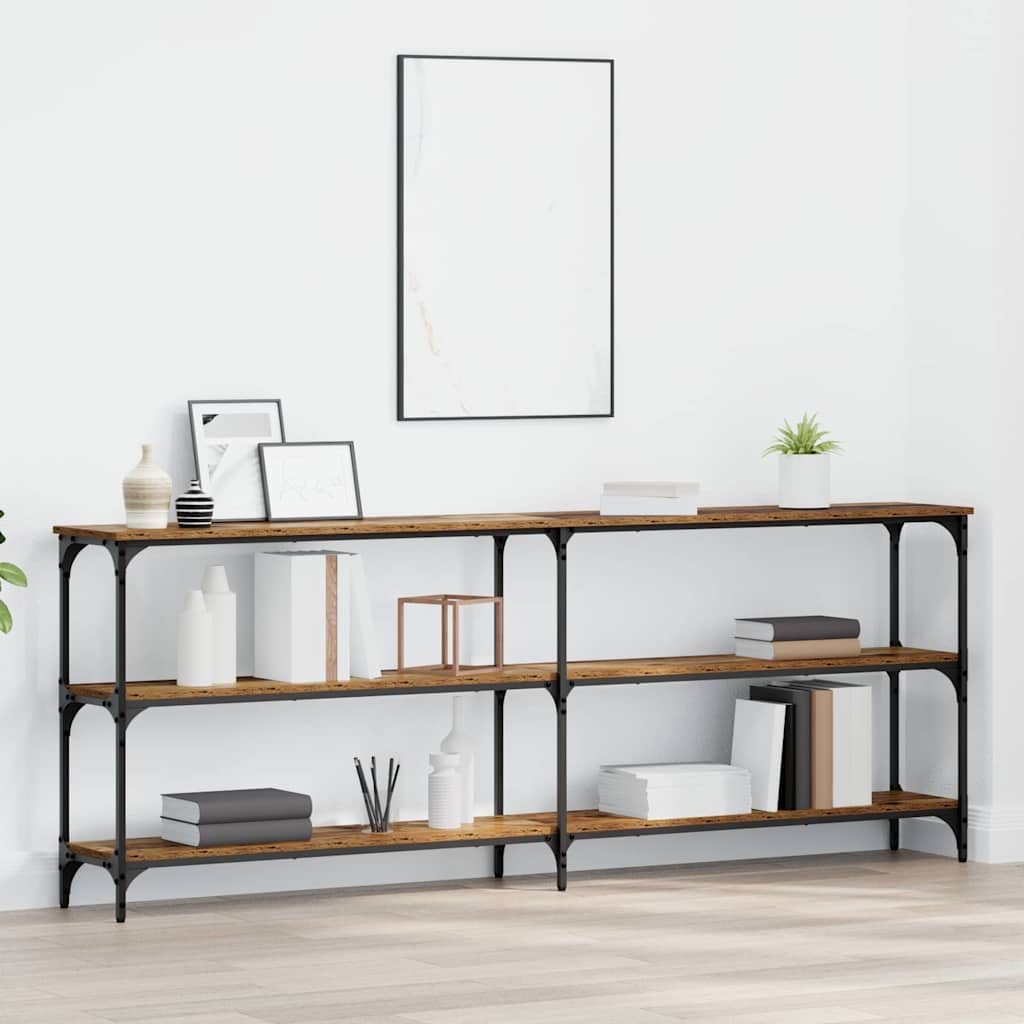 Console Table Old Wood 200x29x75 cm Engineered Wood
