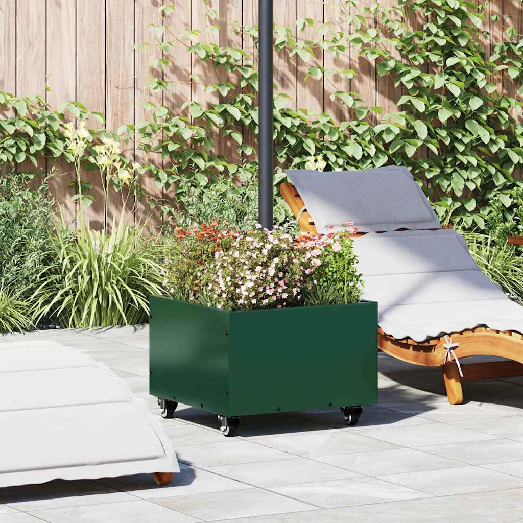 SIMVALE Parasol Base Manual 45x45x45 cm Steel - Green