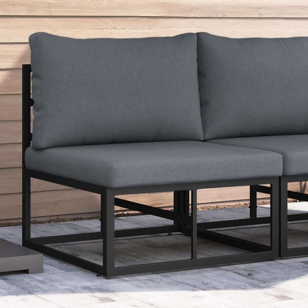 PHEGLEN Outdoor Furniture with Cushion 70x71.5x71 cm Metal - Black
