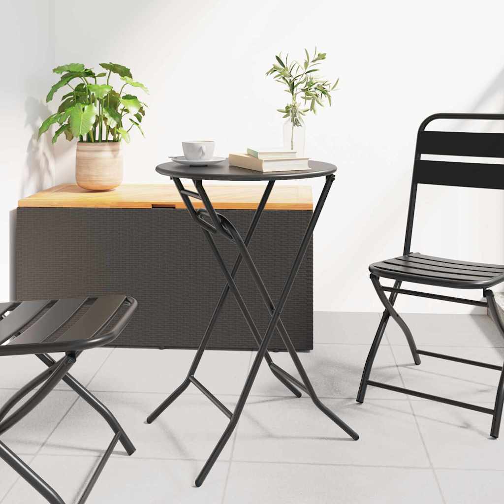 NELCOVE Garden Table Folding Anthracite 50x50x72 cm Metal