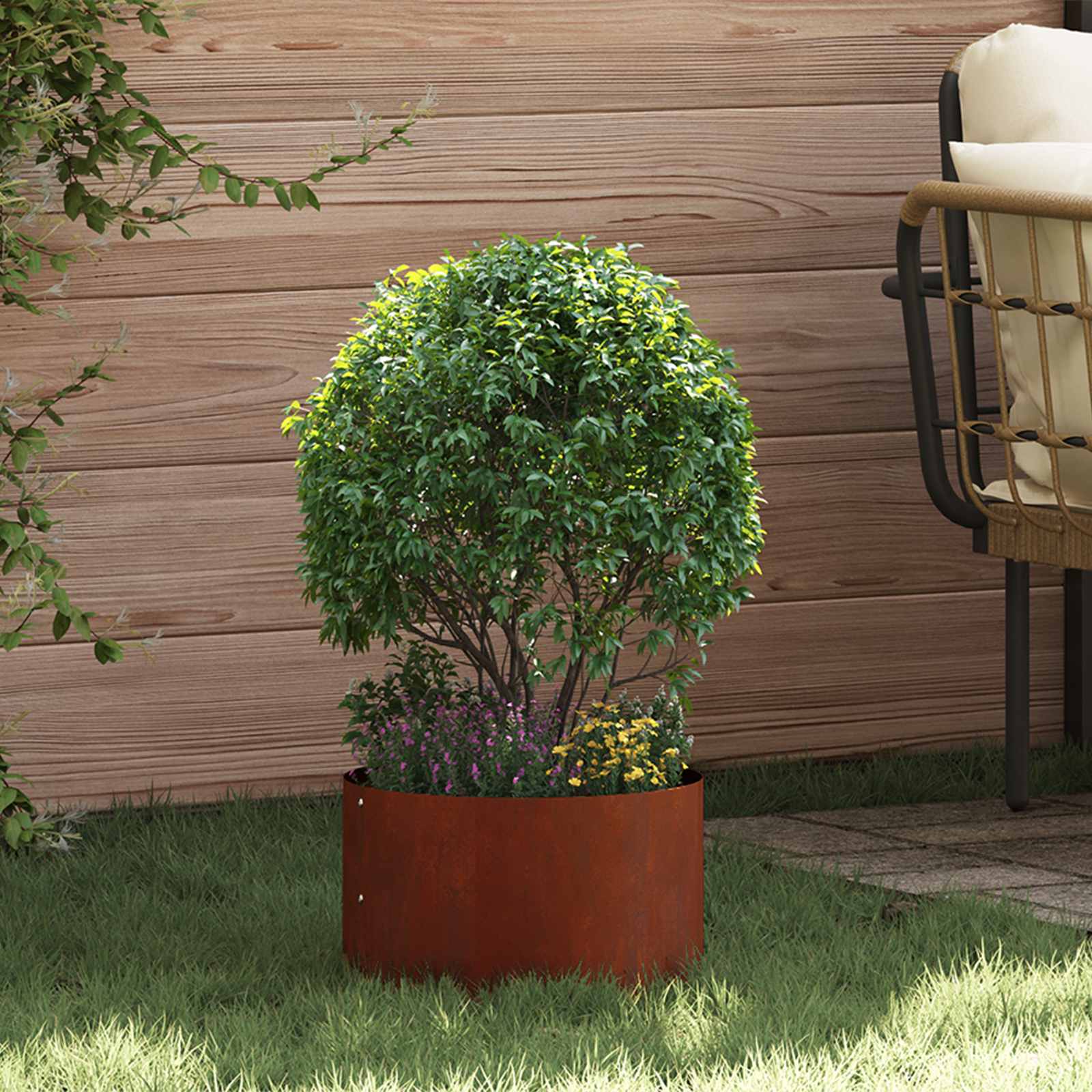 DASCOVE Planter Ring 5 pcs 30x30x20 cm Weathering Steel - Brown