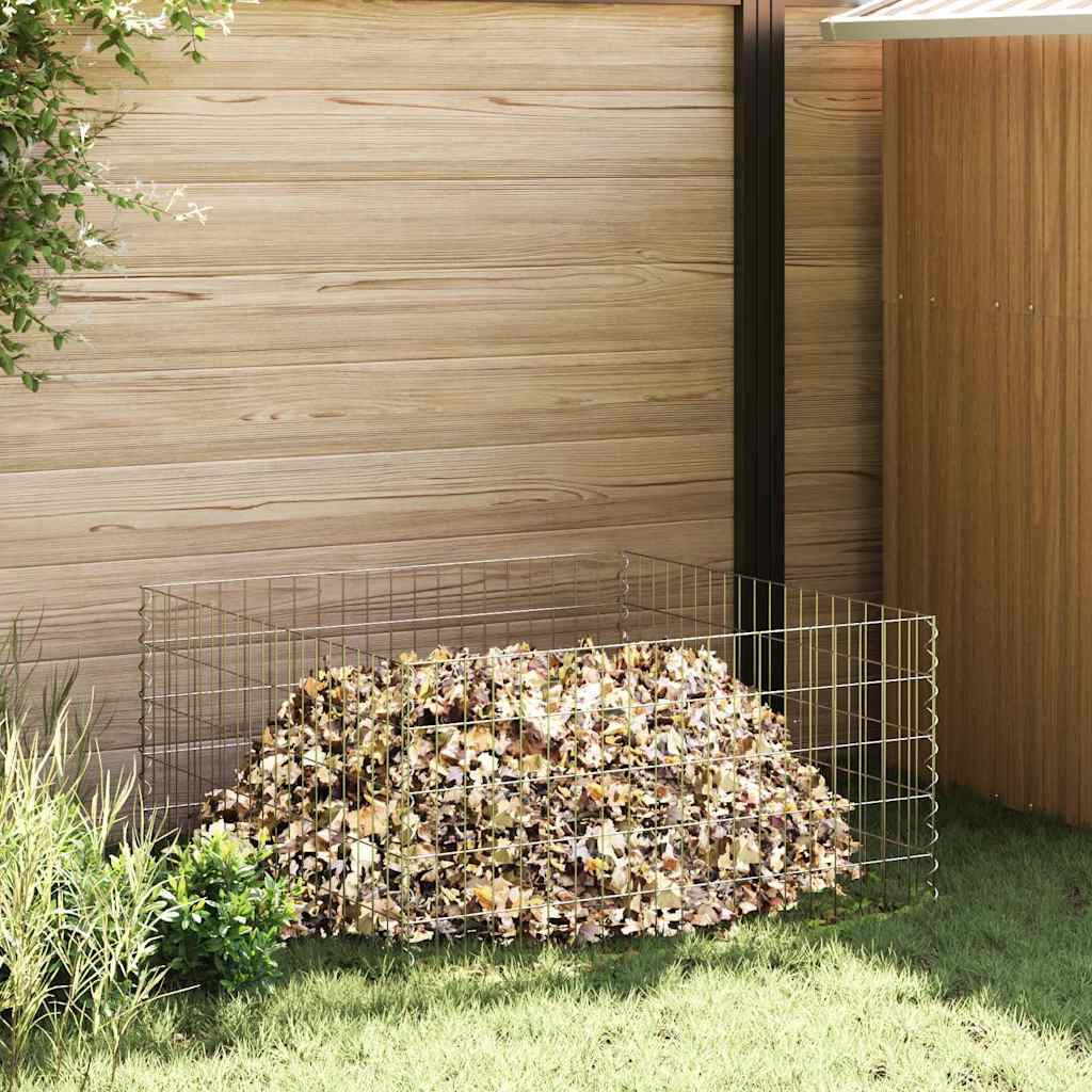 Garden Composter 100x100x50 cm Galvanized Steel Square