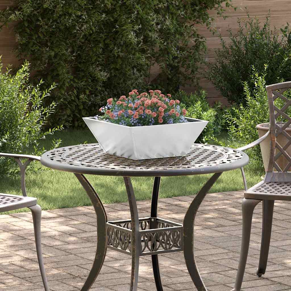 DRDALE Garden Planter 40x40x15 cm Galvanised Steel - Silver